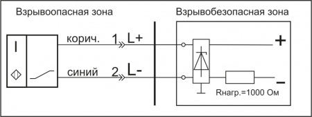 Датчик бесконтактный индуктивный взрывобезопасный стандарта "NAMUR" SNI 25-10-L-5-PG-HT