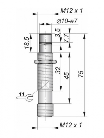 Датчик бесконтактный индуктивный ИД03-NO-PNP-P-35(12X18H10T)