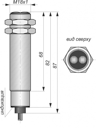 Датчик бесконтактный оптический O031-NC-PNP(Л63, Lкаб=3м)
